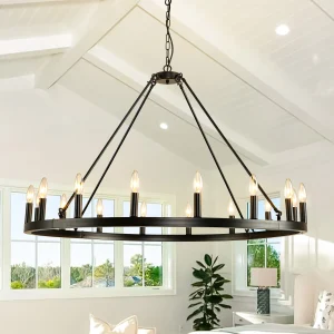16-Light Wagon Wheel Chandelier