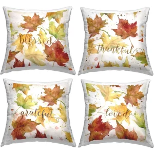 Maple Leaf Pattern Throw (Set of 4)