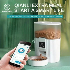 Automatic smart pet food dispenser w/ wifi remote