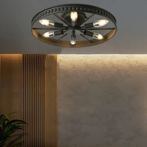 Industrial Wagon Wheel Chandelier