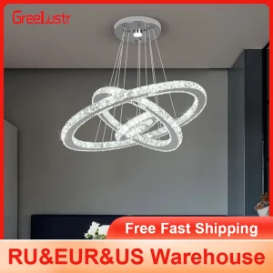 Modern Crystal Chandeliers Ring-Shaped Pendant Lights